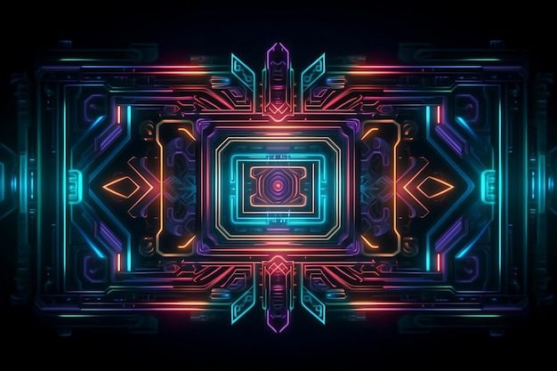 Abstract background with glowing lines Generative AI