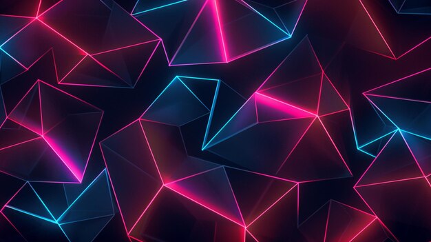 abstract background with glowing neon triangles 3d rendering 3d illustration