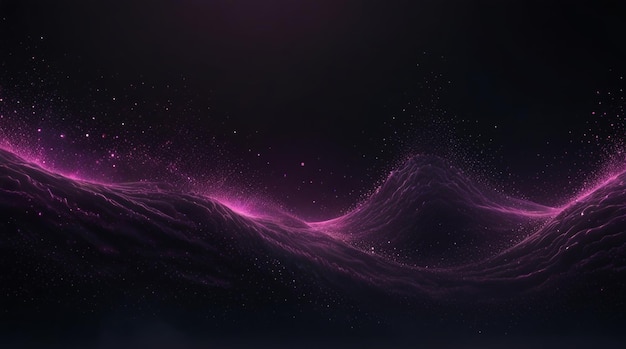 Abstract background with glowing particles and energy waves