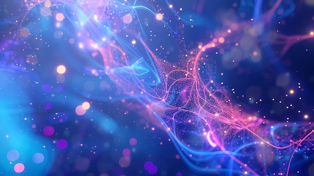 Abstract background with glowing particles Generative AI illustrations