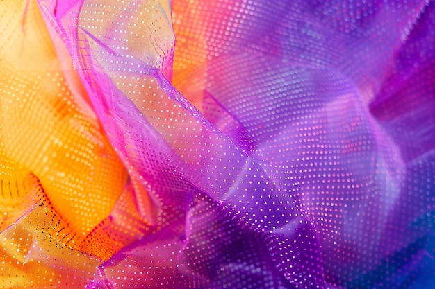 Abstract background with glowing particles in purple orange and yellow colors