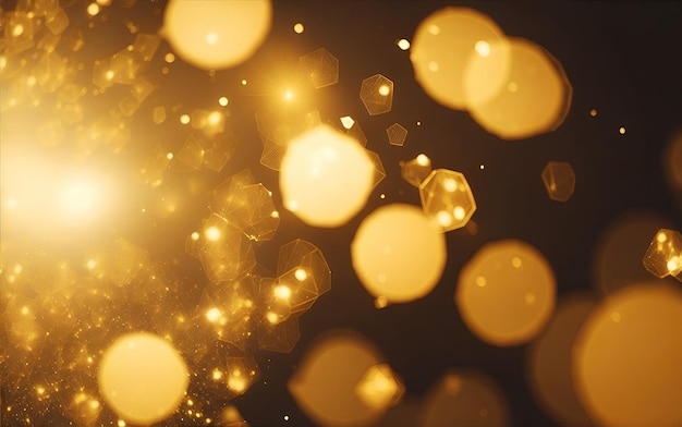 Abstract background with gold bokeh effect