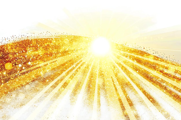 Abstract background with golden rays and bokeh