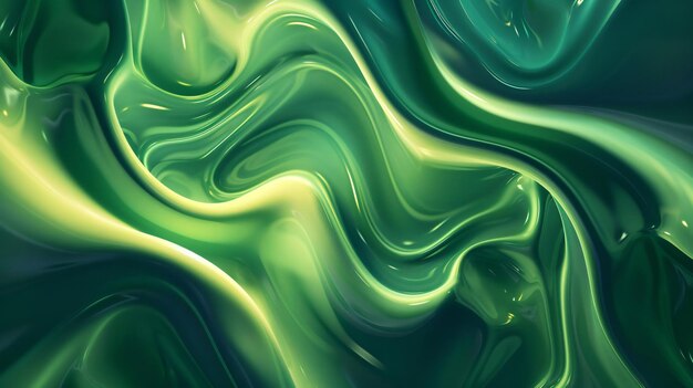 Abstract background with green gradient colors and fluid shapes