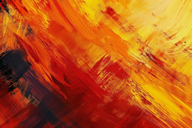 Abstract background with grunge brushstrokes in red and orange colors