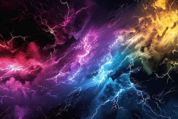 Abstract background with lightning and stormy clouds Fantasy fractal texture Digital art