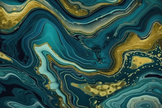 An abstract background with a mix of blue gold and white marble textures