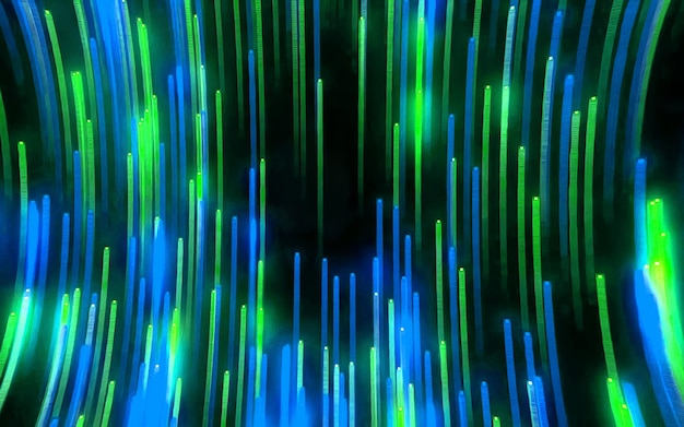 Abstract background with the movement of luminous particles Digital technology connection concept