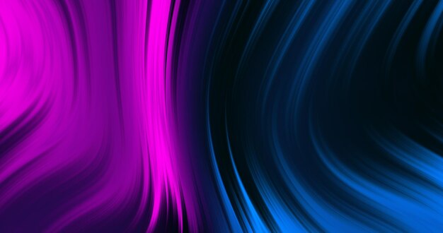 Abstract background with neon colored fibers in purple and blue Fluid paint art Wavy wallpaper 3D illustration