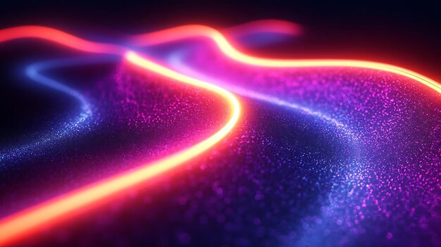 Photo abstract background with neon lights and bokeh effect