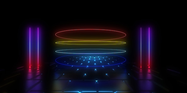 abstract background with neon lights