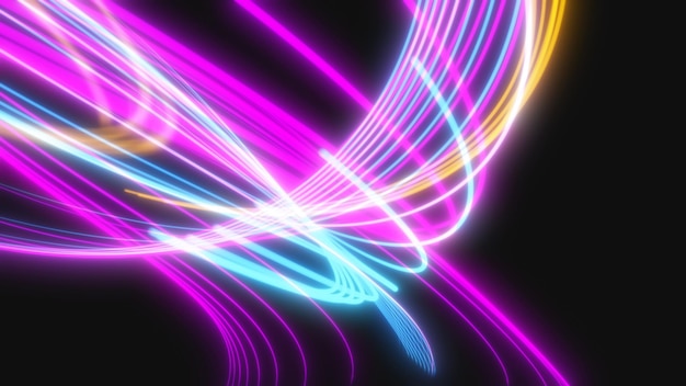 Abstract background with neon linesLight neon waves