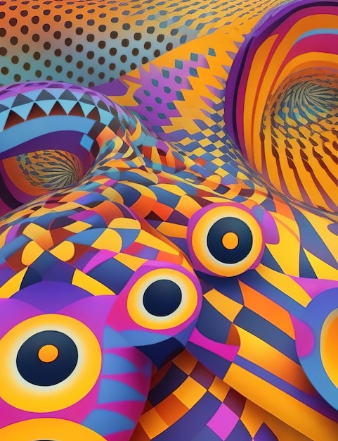 Abstract background with optical illusions and patterns