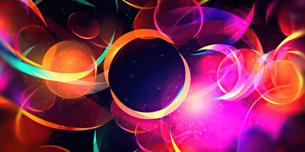 Photo an abstract background with overlapping circular lens flares