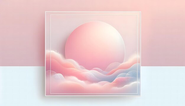 Photo abstract background with pastel colors mainly pink with a white overlay frame