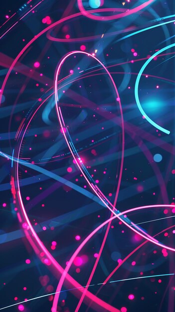 abstract background with pink blue glowing neon light