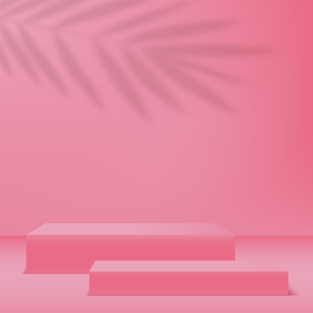 Abstract background with pink podium for presentation. Vector