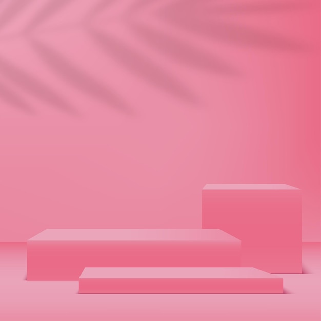 Abstract background with pink podium for presentation. Vector