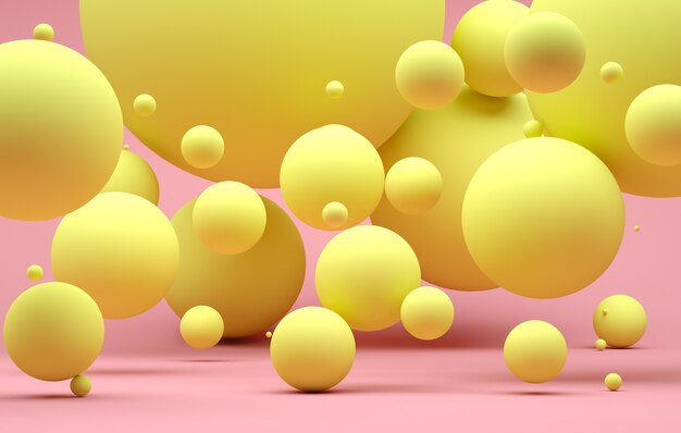 Abstract background with pink spheres with different sizes modern background