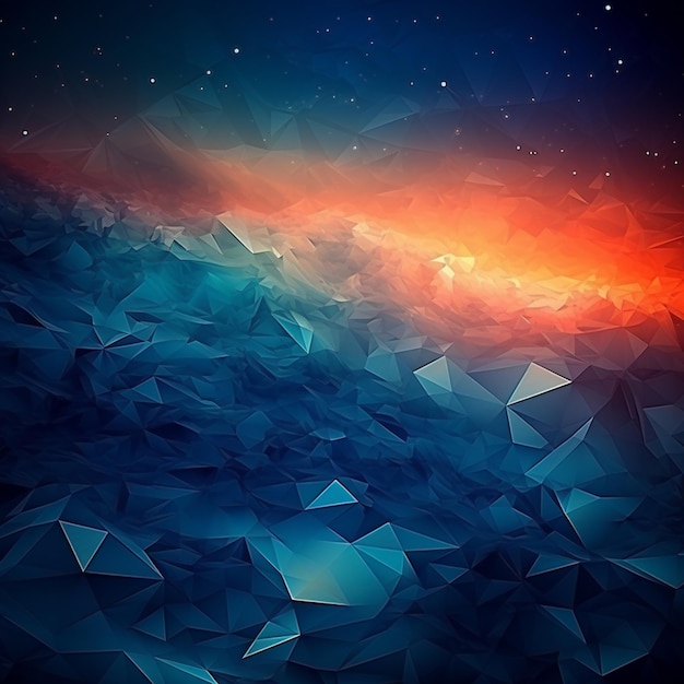 abstract background with polygonal shapes and stars generative ai