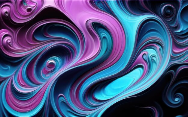 abstract background with purple and blue mixing paint swirls