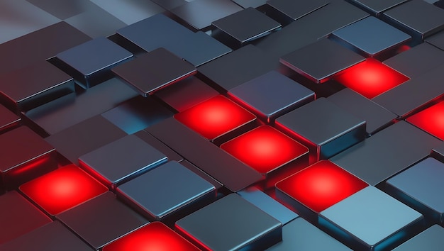 Photo abstract background with red and black cubes generative ai