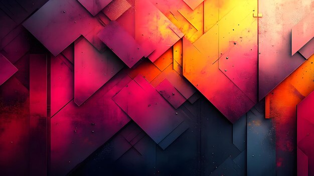 Photo abstract background with red orange and yellow geometric shapes