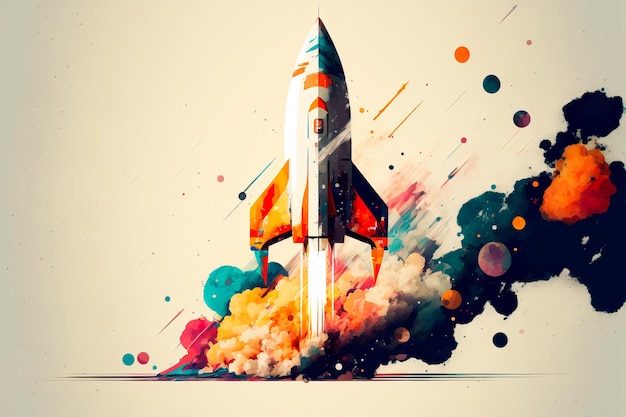 Abstract background with rocket business