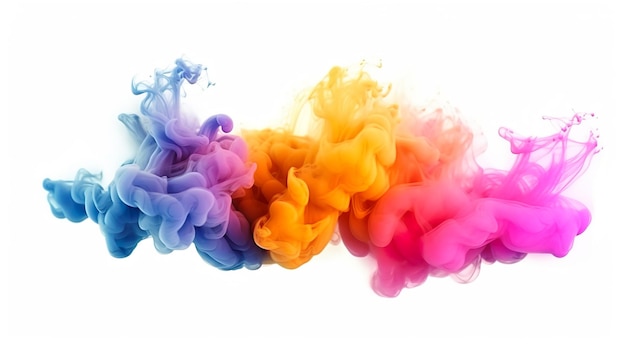 Abstract background with smoke with flowing and curling waves Colorful clouds of gas and fume swirling and blowing in vapour effect motion Horizontal illustration for banner design Generative AI