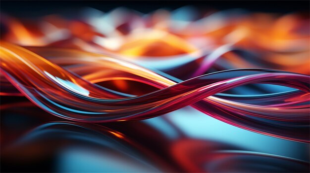 Photo abstract background with smooth lines in blue orange and yellow colors