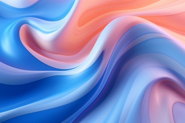 abstract background with smooth lines in blue pink and purple colors Ai Generated