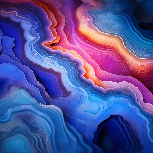 abstract background with smooth lines in blue purple and orange colors