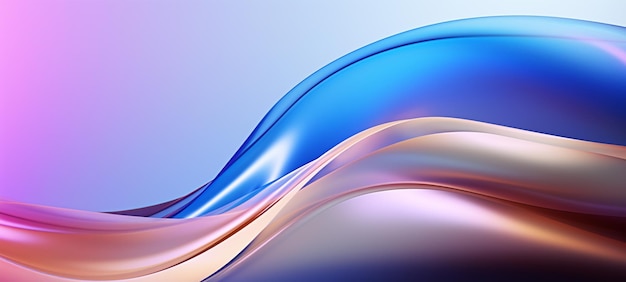 abstract background with smooth lines and colors of blue generative ai