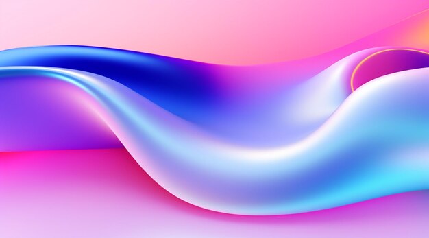 abstract background with smooth smooth waves in pink and blue colors generative ai