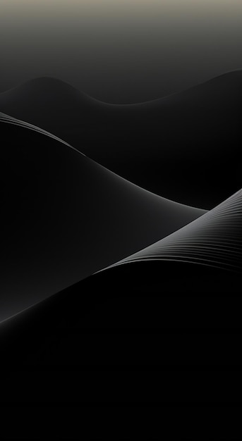 Abstract background with smooth wavy lines in black and white colors