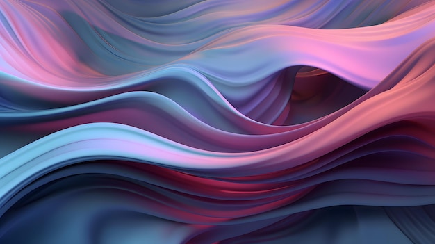 abstract background with smooth wavy lines in blue and pink colors