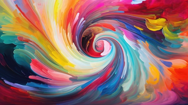 Abstract background with spiral tie dye pattern featuring a rainbow AI Generative