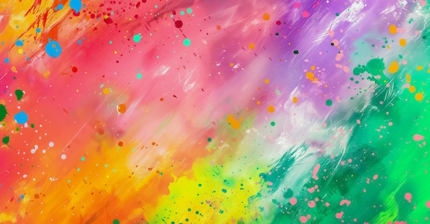 abstract background with splashes and splatter of different vibrant paints and colors