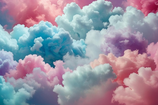 Abstract background with sugar cotton candy cloud design