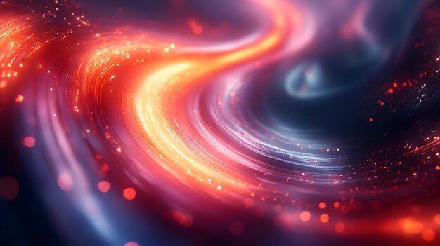 Abstract Background with Swirling Lights and Glowing Circles