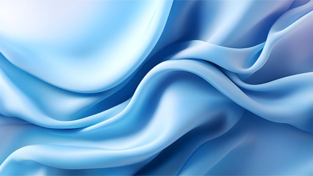 Abstract background with texture of blue cream water or silk surface Soft satin fabric with wavy creases Cosmetic gel skincare mask surface