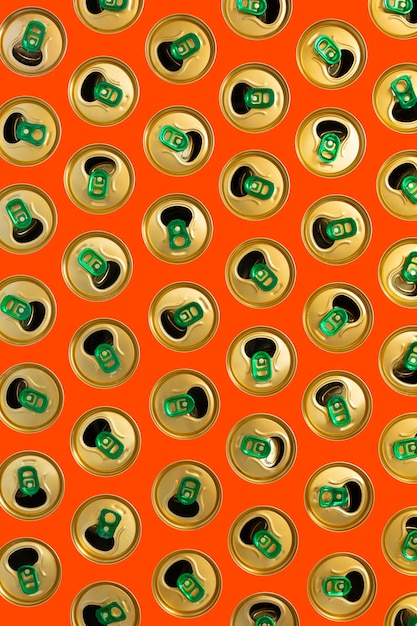 Abstract background with tin cans of summer drinks