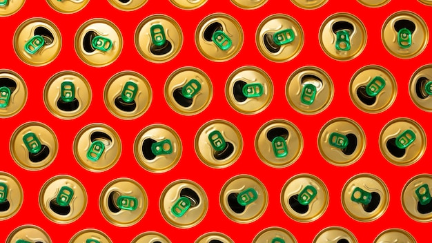 Abstract background with tin cans of summer drinks