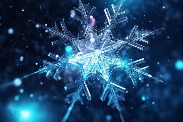 Abstract background with a variety of colorful snowflakes Big and small