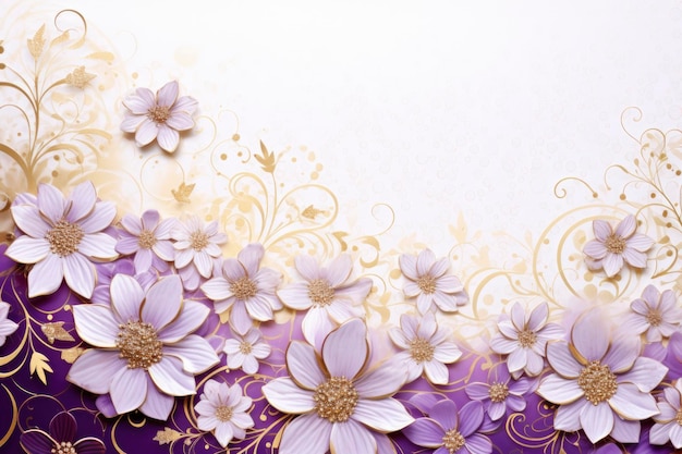 Abstract background with violet purple color flower pattern