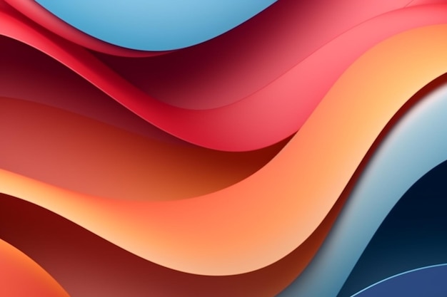 Abstract background with wavy shapes in red generative ai