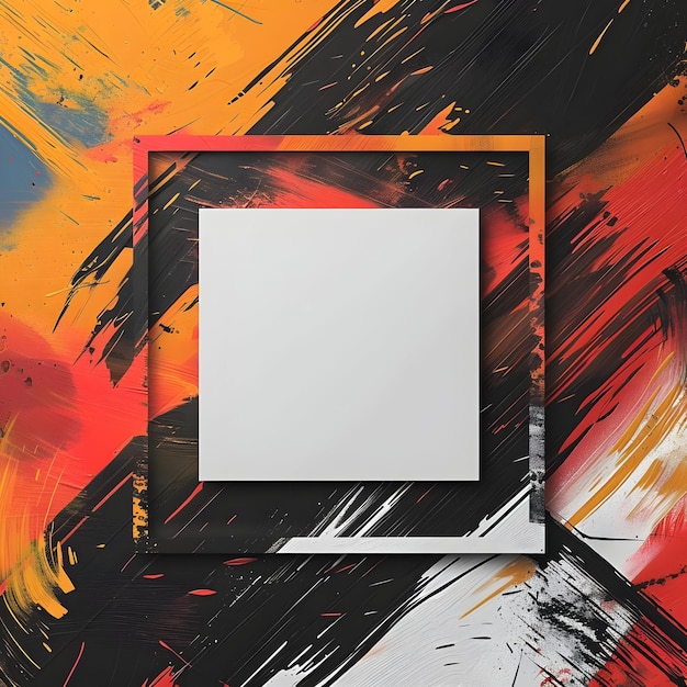 An abstract background with a white square in the middle