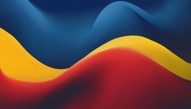 Photo abstract background yellow blue red color flow grainy wave dark noise texture cover header wallpaper design