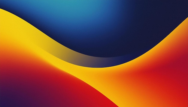 Photo abstract background yellow blue red color flow grainy wave dark noise texture cover header wallpaper