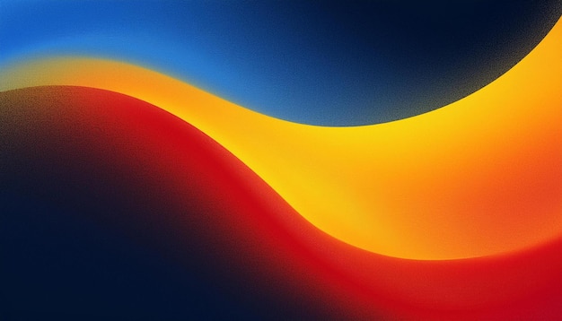 Photo abstract background yellow blue red color flow grainy wave dark noise texture cover header wallpaper